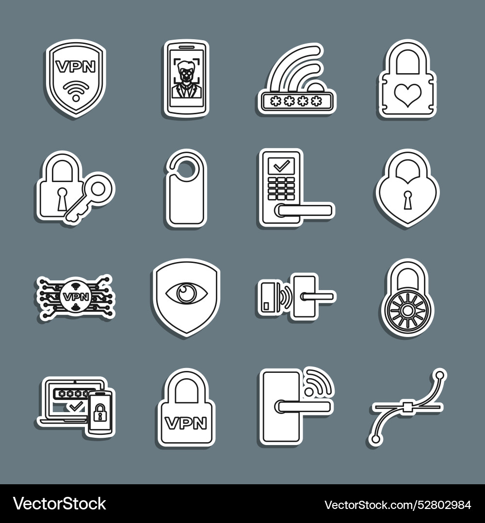 Set line bezier curve safe combination lock wheel Set line bezier curve safe combination lock wheel vector image