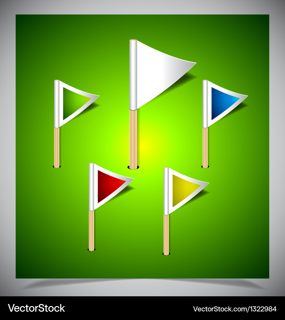 Set of multicolored flag pins Vector Image