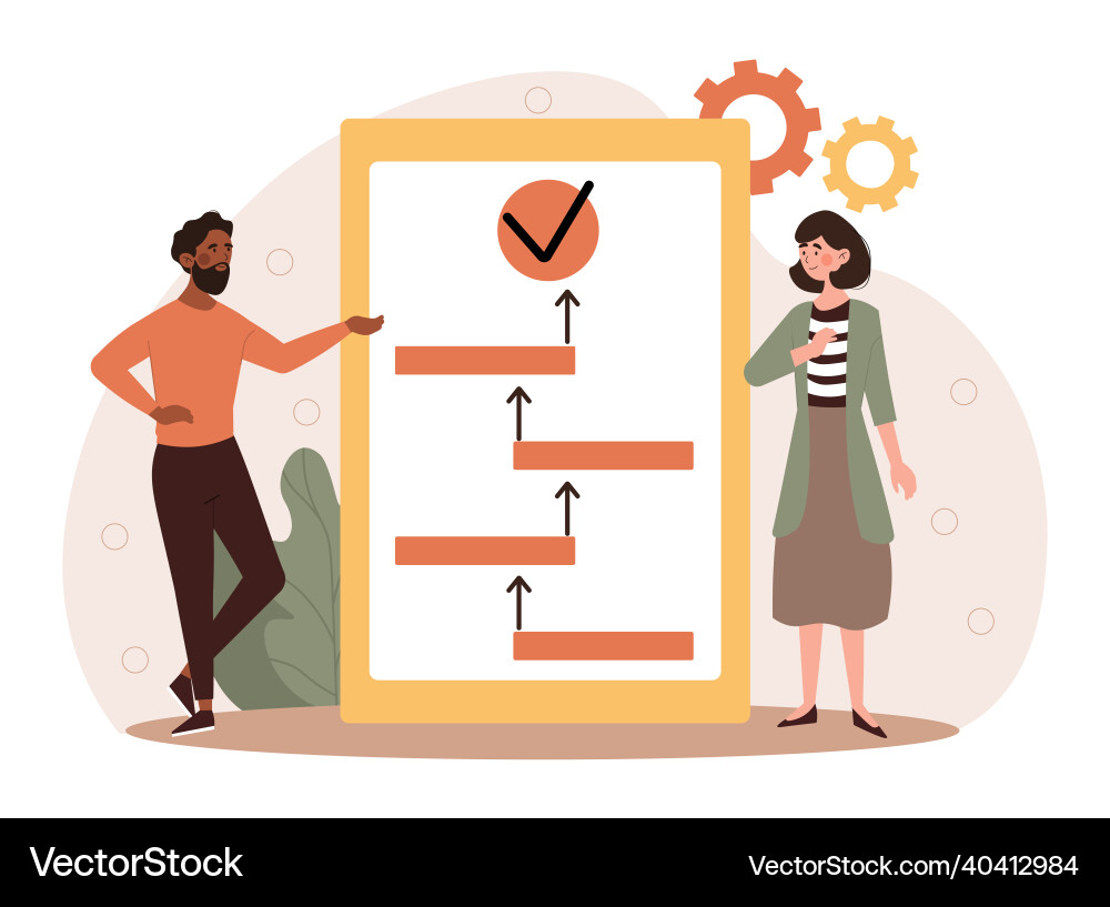 Workflow Process Checklist Vektorbild