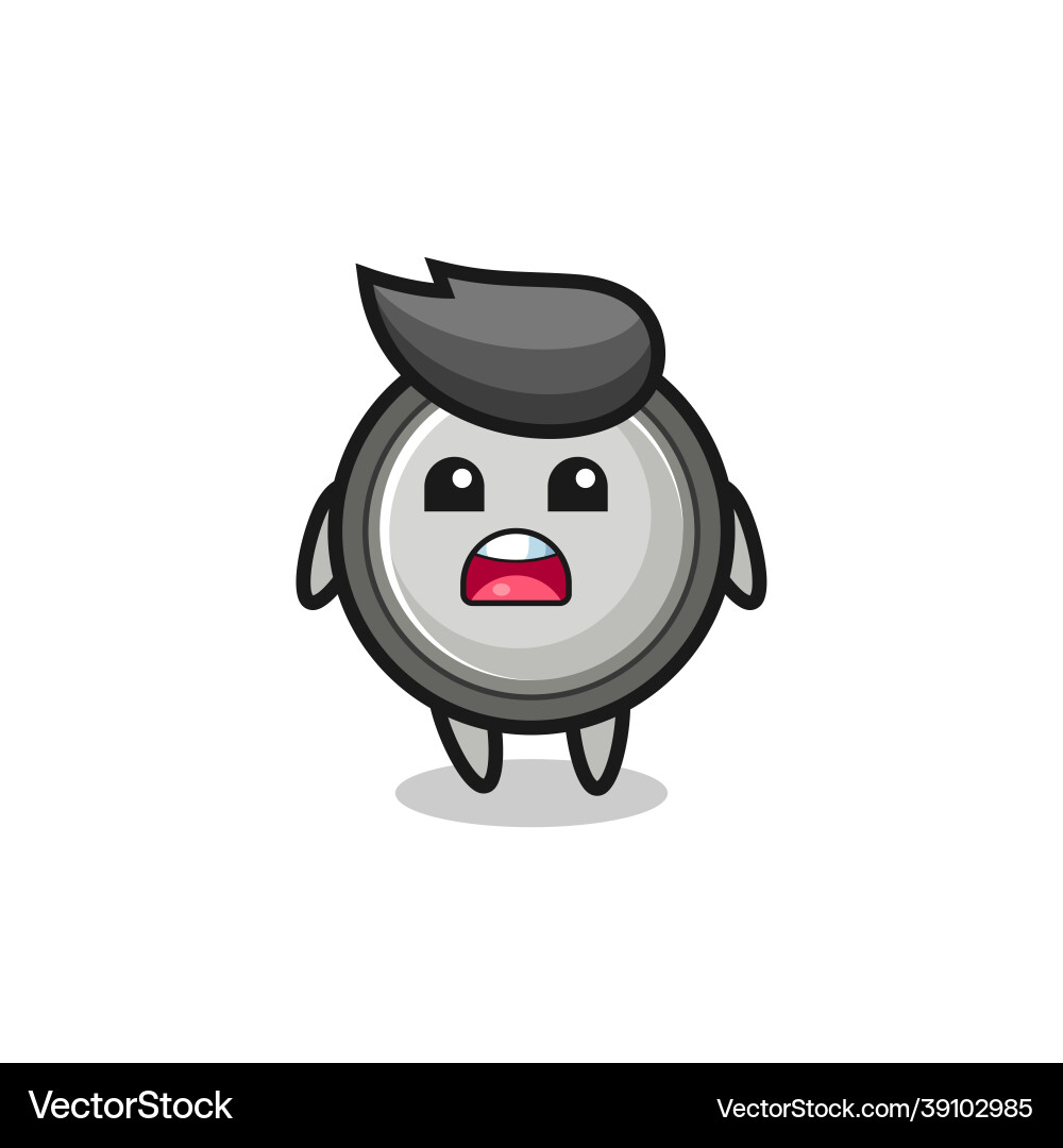 Button cell with apologizing expression saying i Vector Image