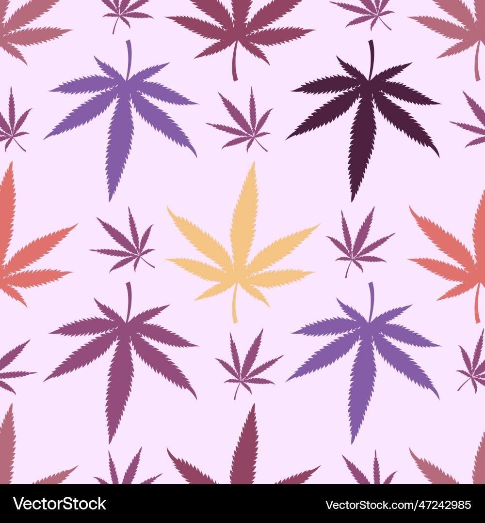 Cannabis seamless pattern marijuana leaves hemp Cannabis seamless pattern marijuana leaves hemp vector image
