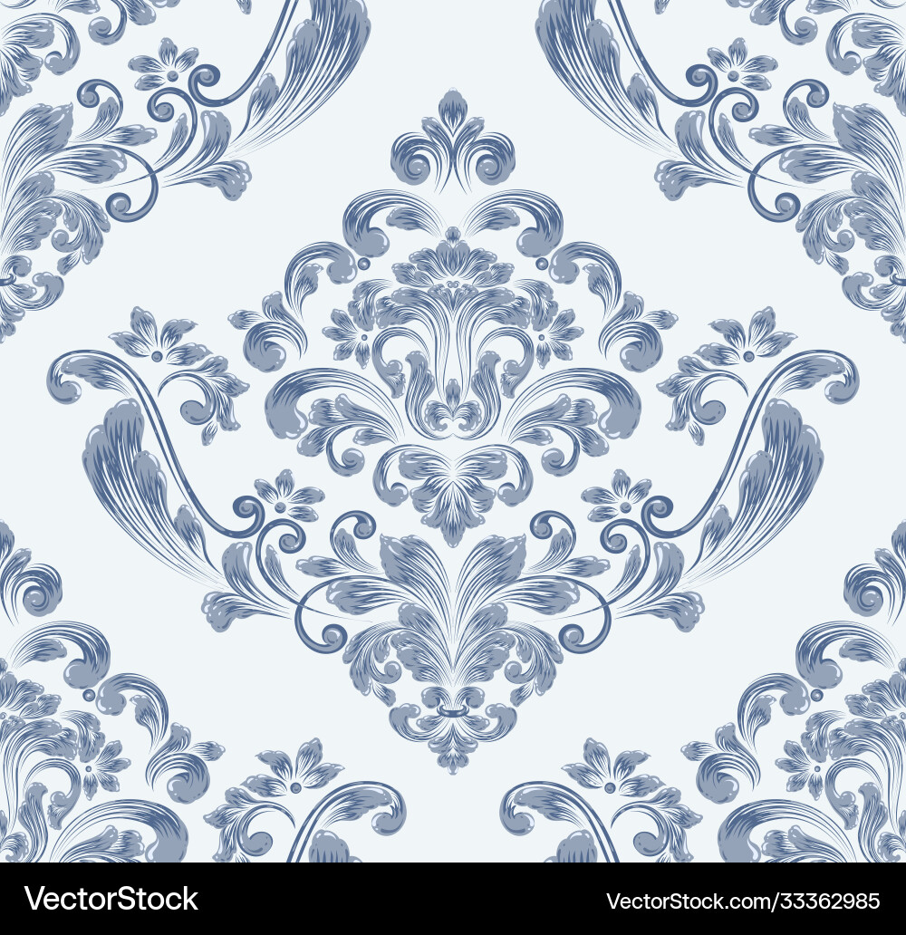 Damask seamless pattern element classical Damask seamless pattern element classical Vector Image