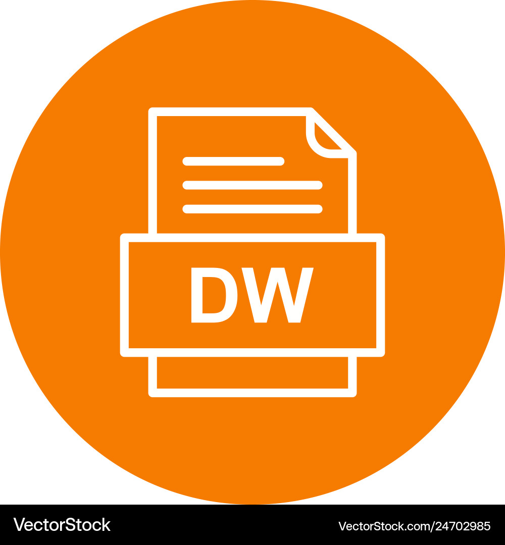 Dw file document icon vector image