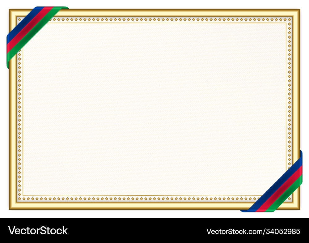 Horizontal frame and border with namibia flag Vector Image