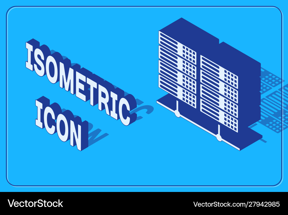 Isometric server data web hosting icon isolated Isometric server data web hosting icon isolated Vector Image