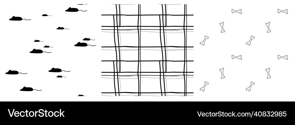 Set of repeat hand drawn seamless patterns grid Set of repeat hand drawn seamless patterns grid vector image