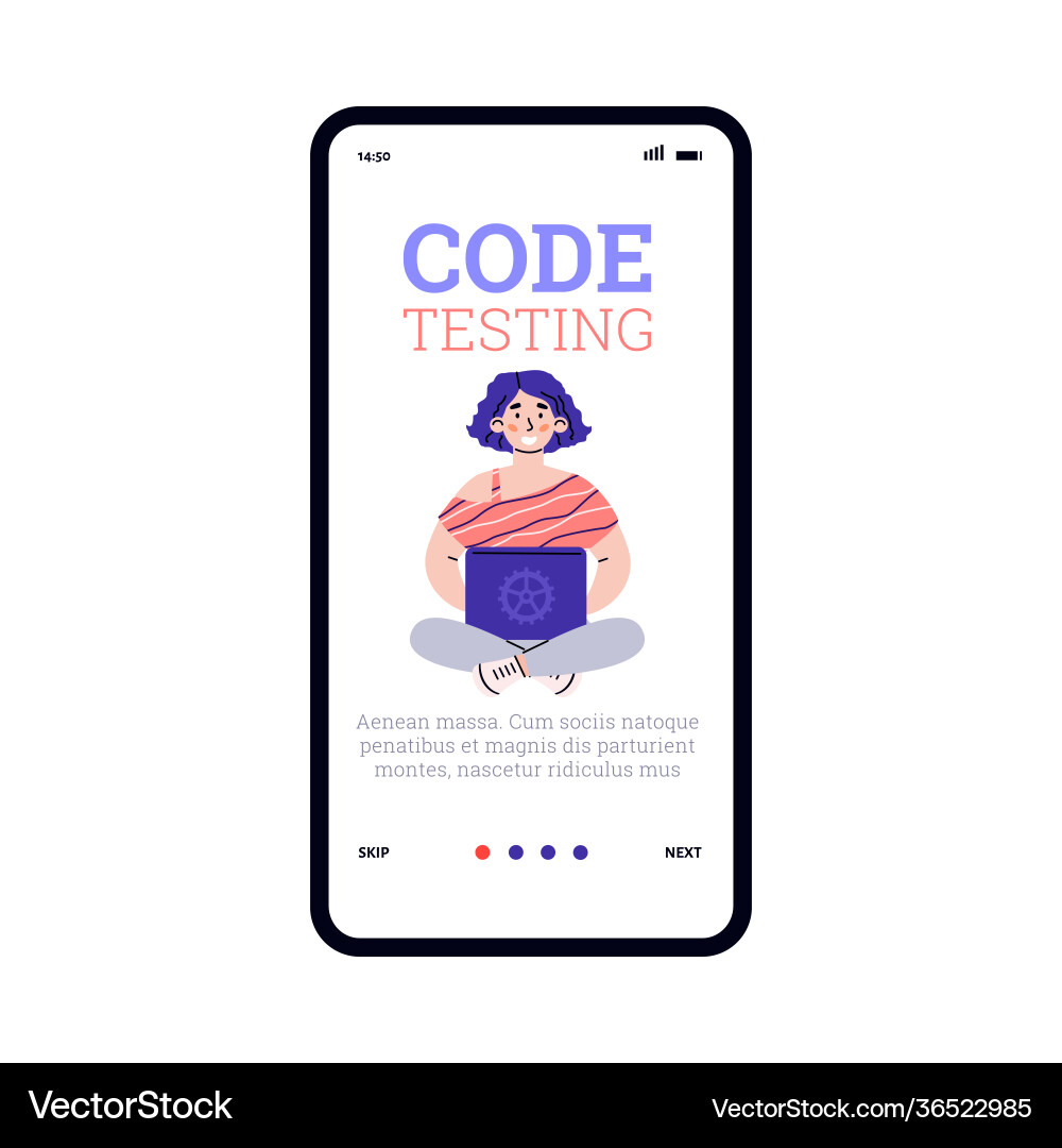 Woman programmer doing application development Woman programmer doing application development vector image