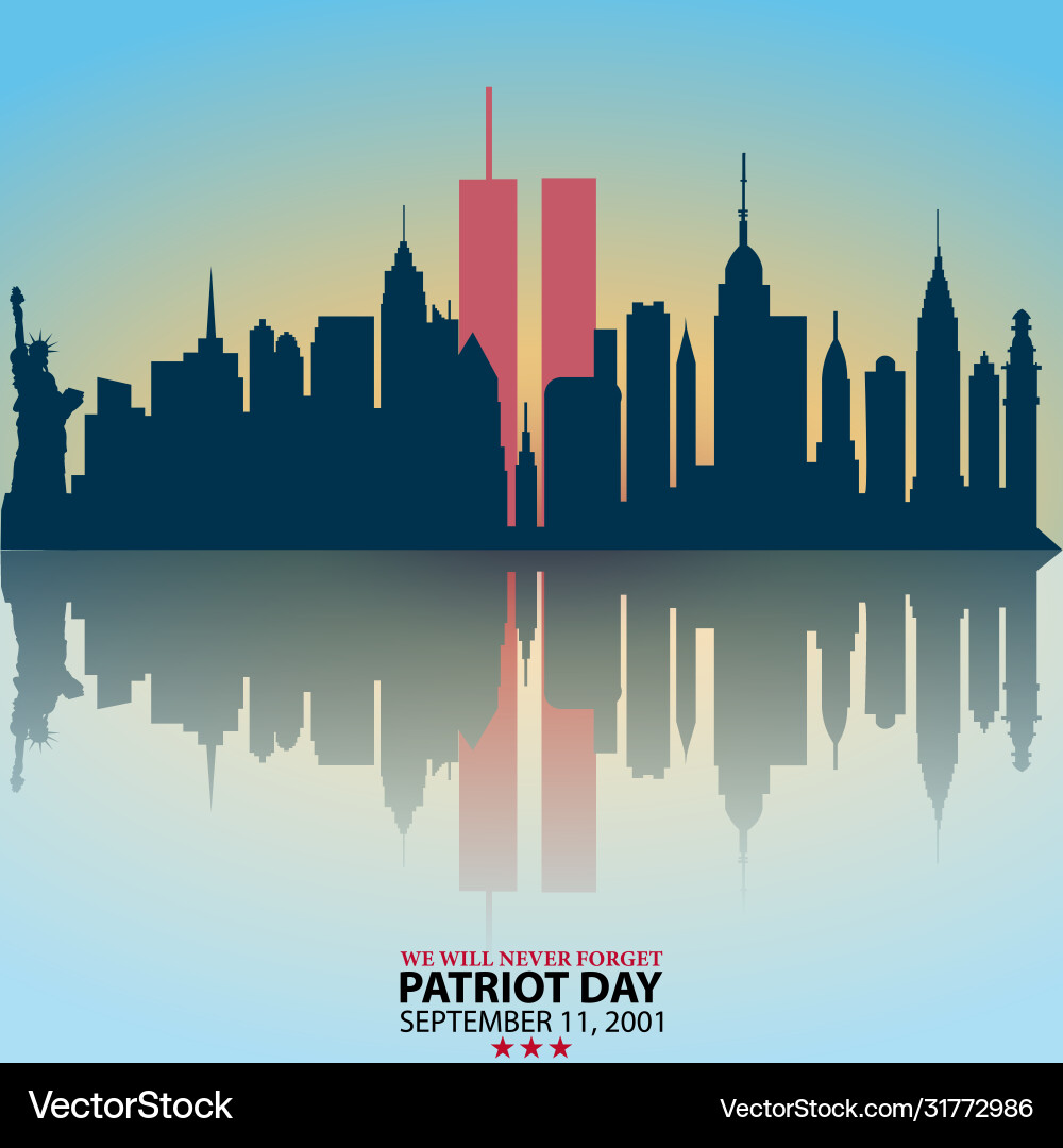 9/11 Memorial - New York Skyline vector image
