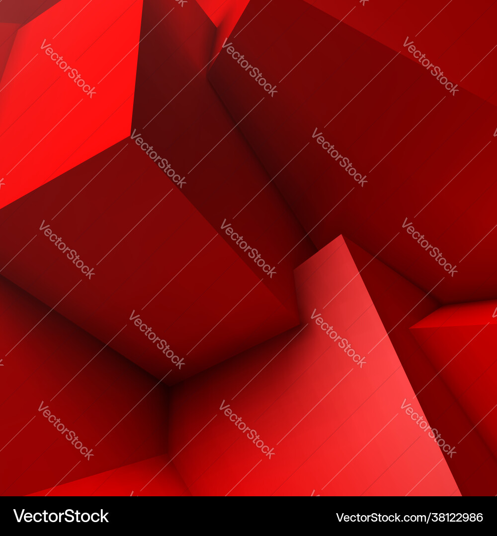 Abstract background with overlapping red cubes Abstract background with overlapping red cubes vector image