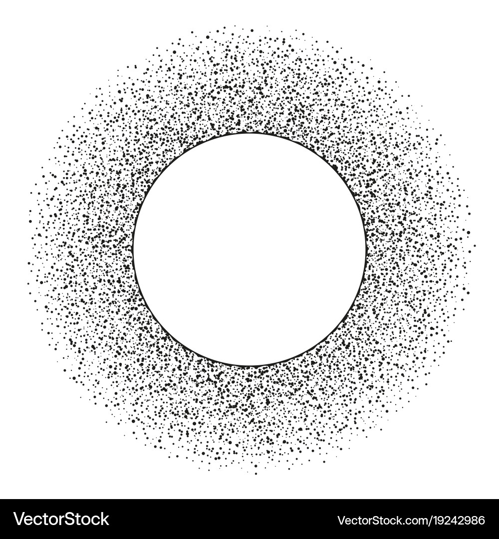 Abstract stipple dots round frame with copy space vector image