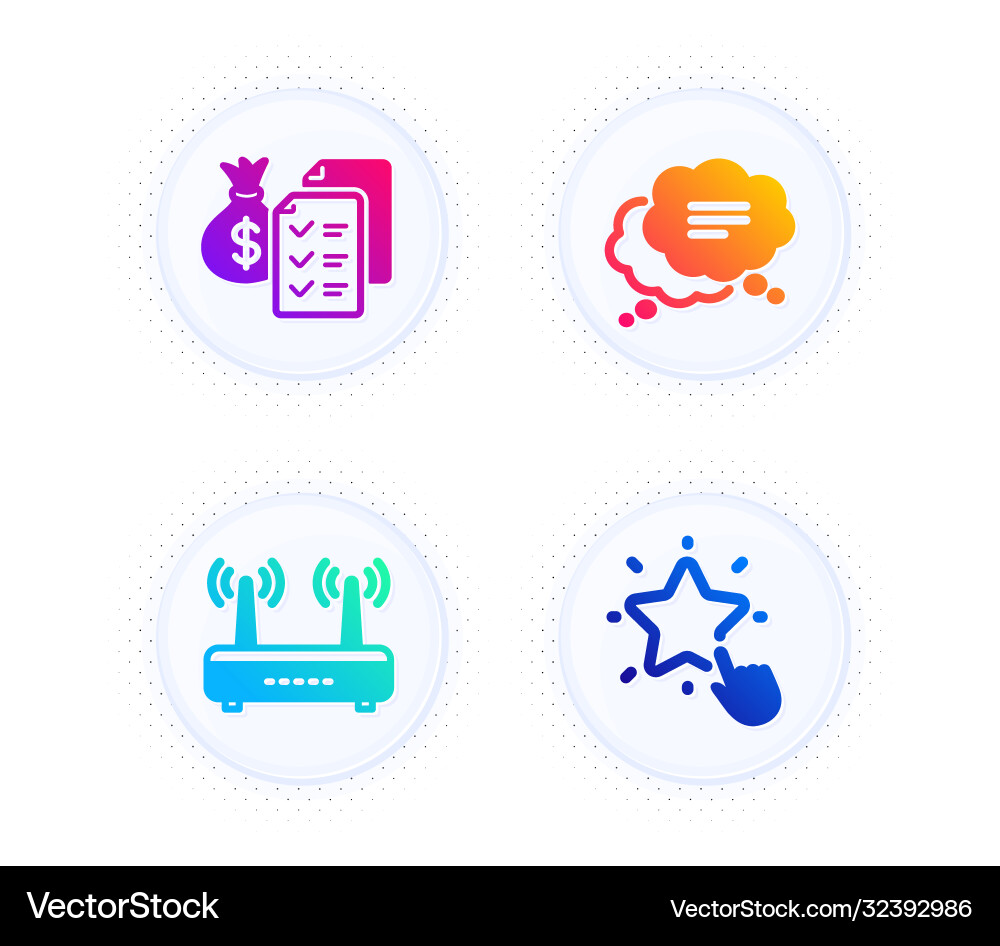 Accounting wealth text message and wifi icons set Accounting wealth text message and wifi icons set Vector Image