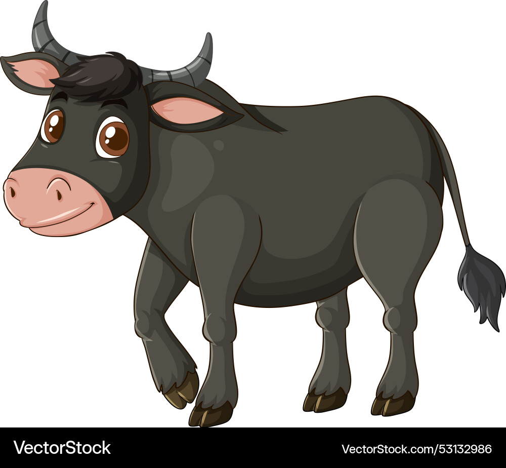 Adorable bull with big eyes and horns Vector Image