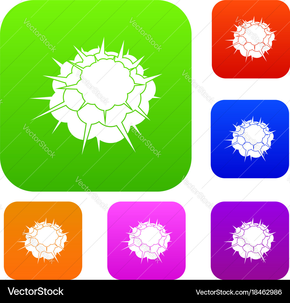 Atomic explosion set color collection vector image