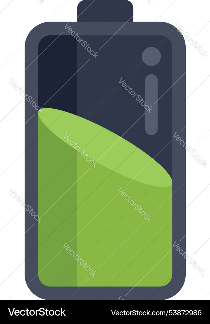 Battery icon showing green charge indicator Vector Image