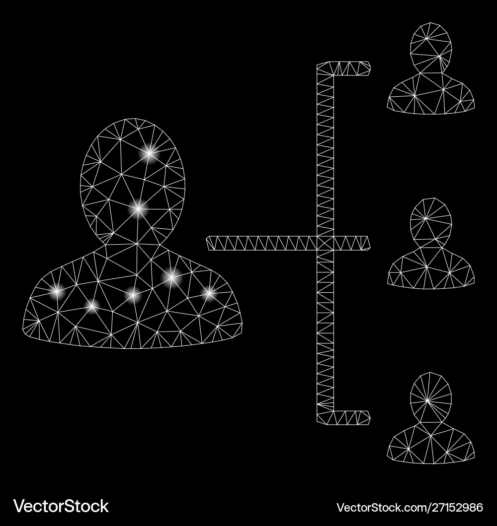 Bright mesh wire frame user scheme with flare Bright mesh wire frame user scheme with flare vector image