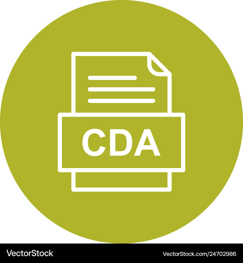 Cda file document icon vector image