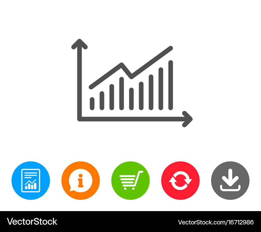 Chart line icon report graph sign Vector Image