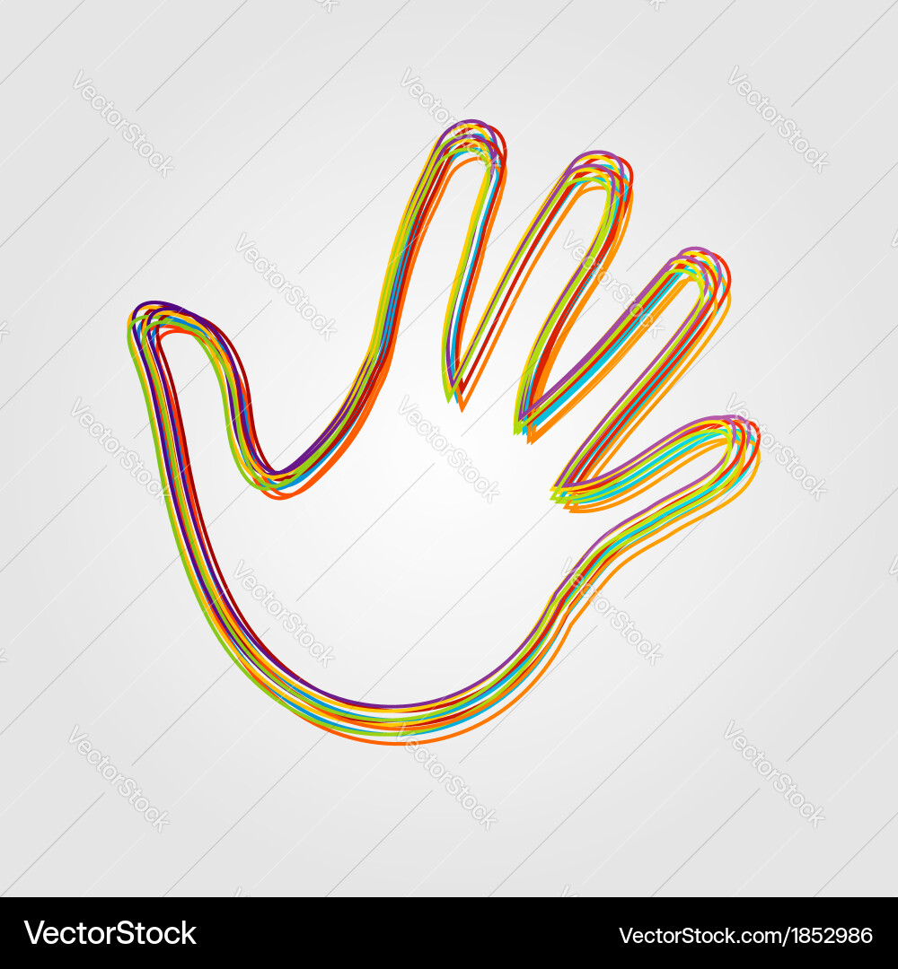 Design element with colorful hands vector image