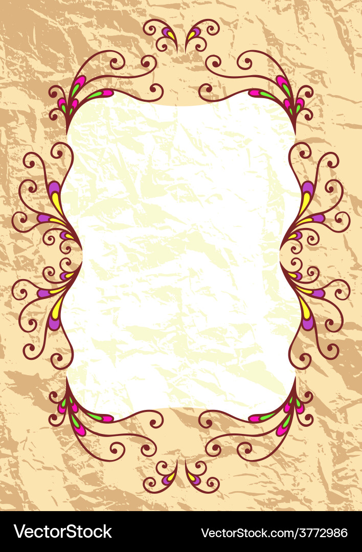 Elegant Curl Frame - Paper Background vector image