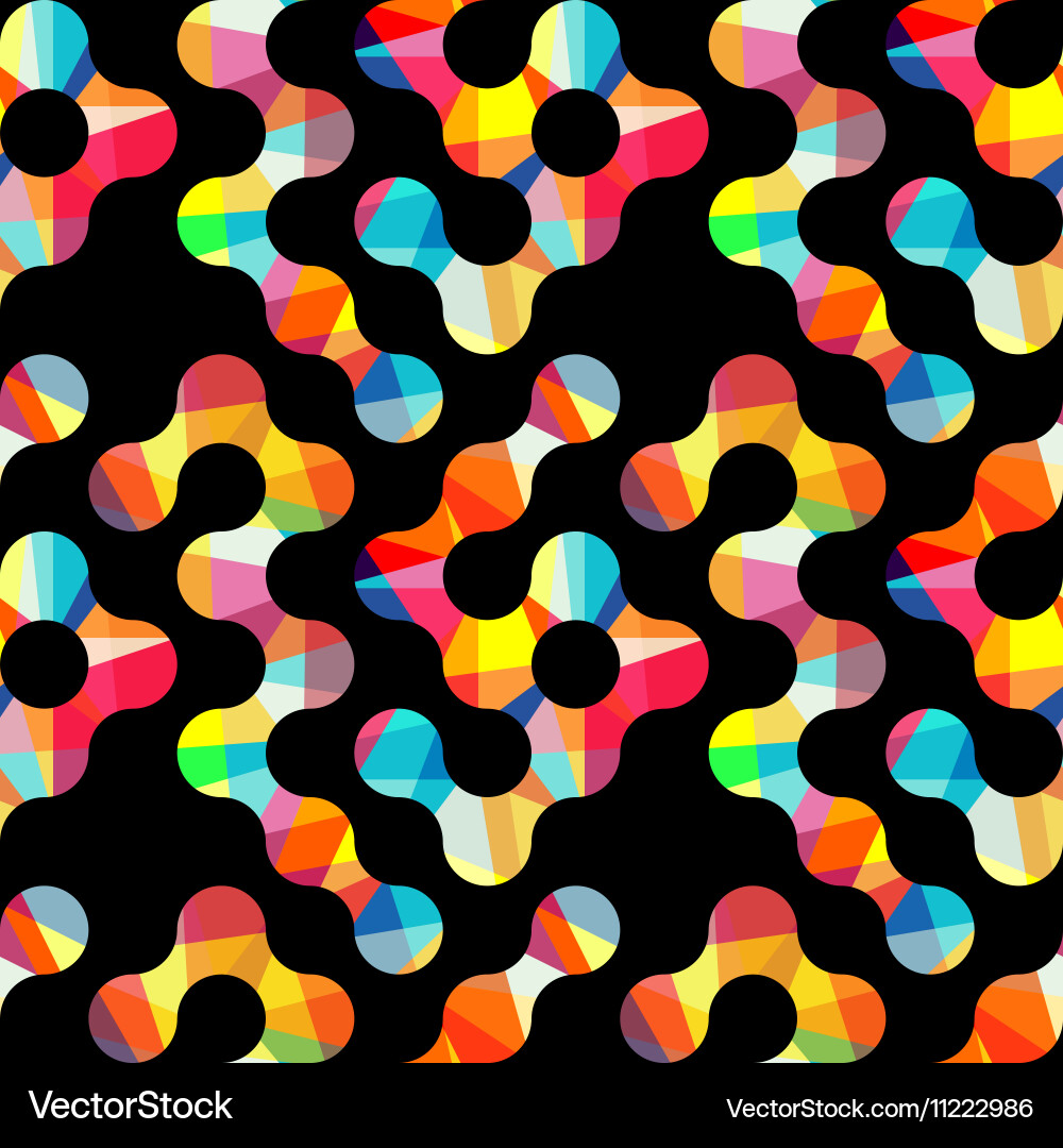 Geometric pattern of circles colored vector image