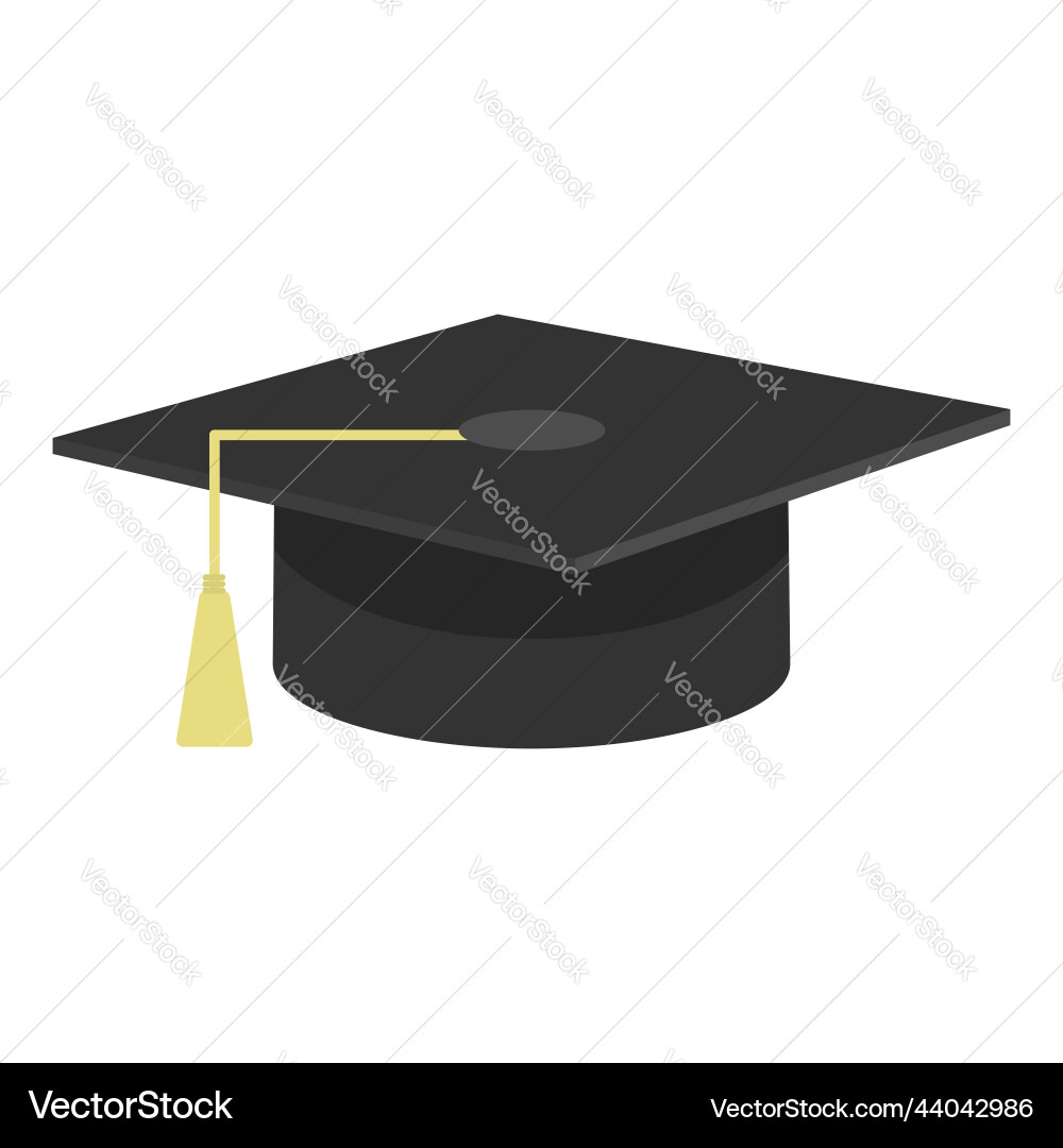 Graduation cap in flat style Graduation cap in flat style vector image