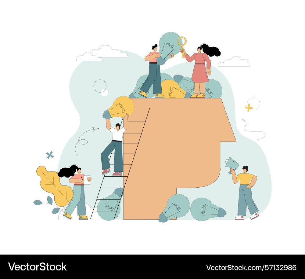 Idea search solution of business problems Vector Image
