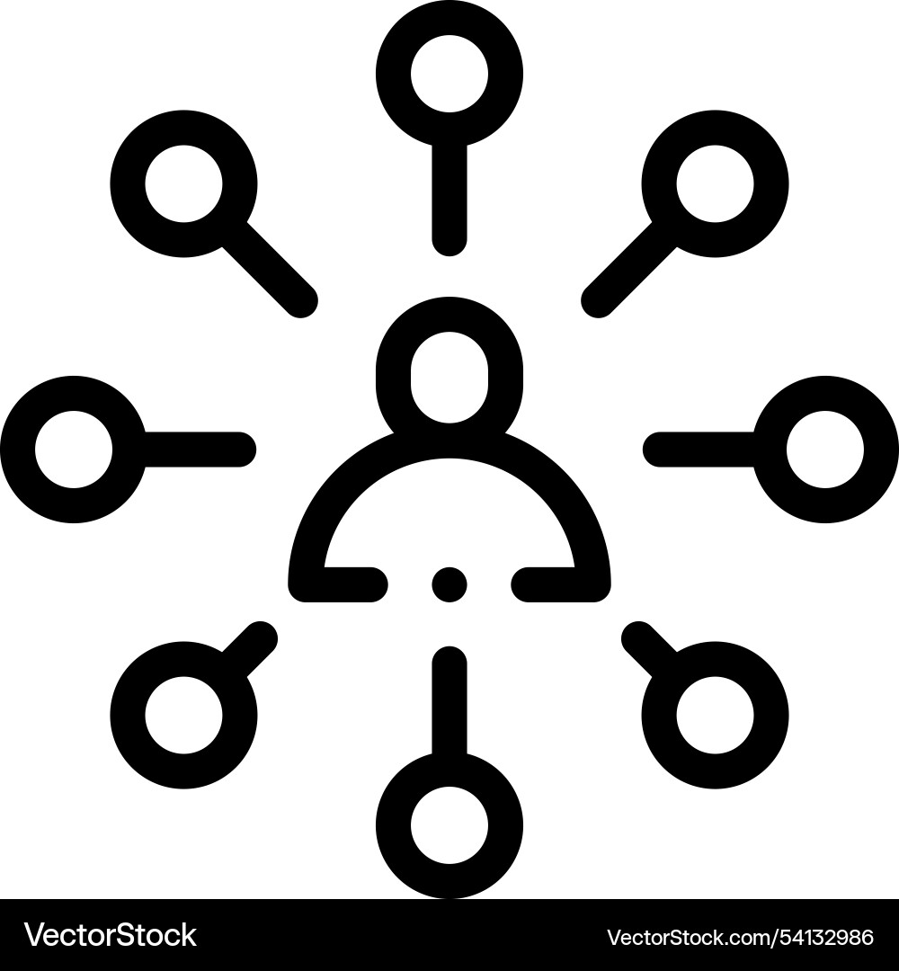 Influence icon thin linear style design isolated Influence icon thin linear style design isolated vector image