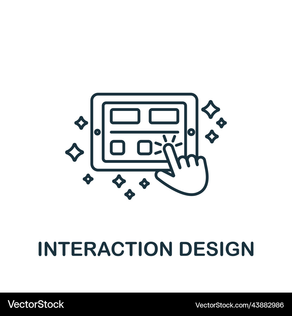 Interaction Design Icon Linie einfache Web Interaction Design Icon Linie einfache Web vektorbild