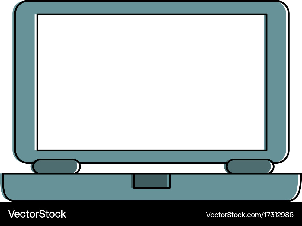 Laptop computer frontview icon image vector image
