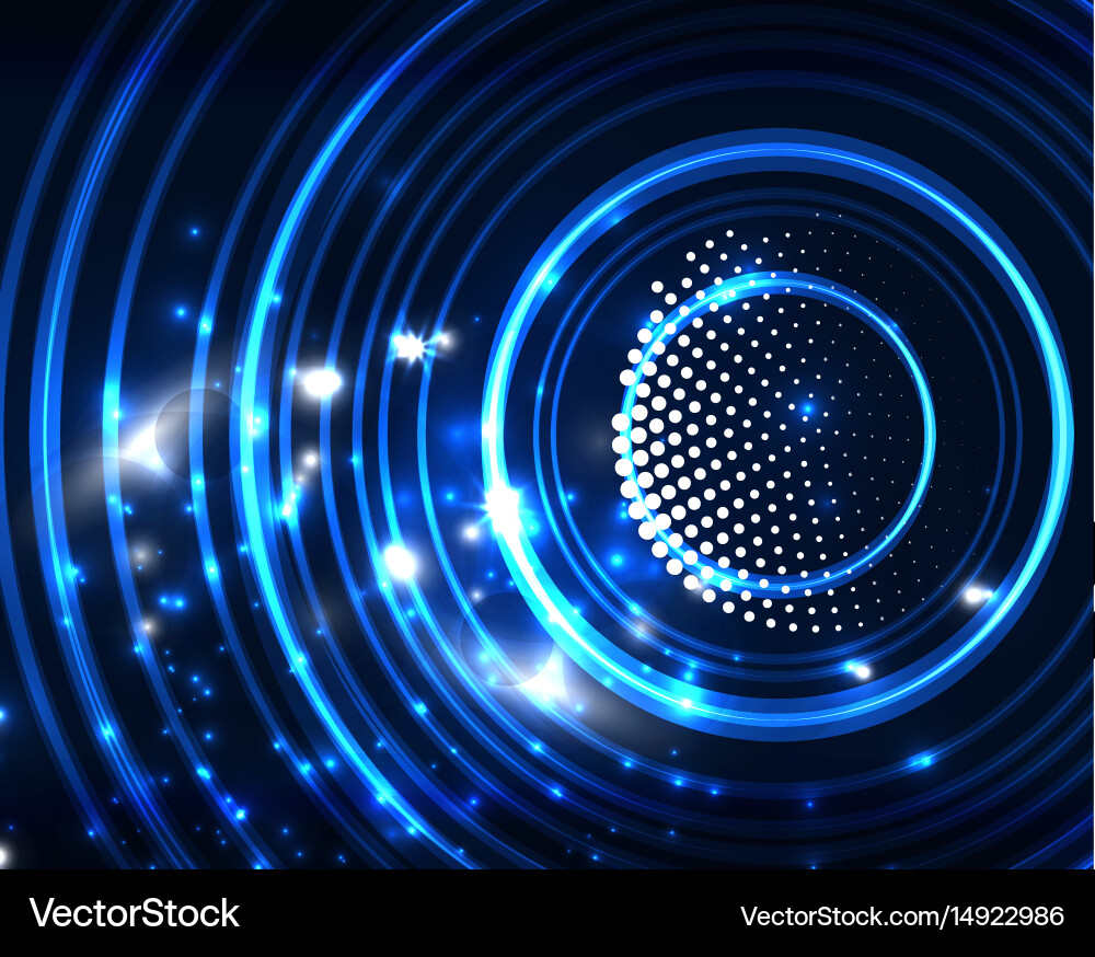 Neon circles abstract background Vector Image
