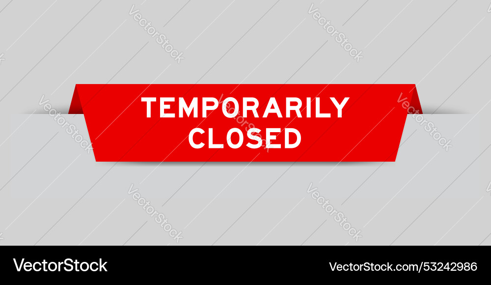 Red color inserted label with word temporarily Vector Image