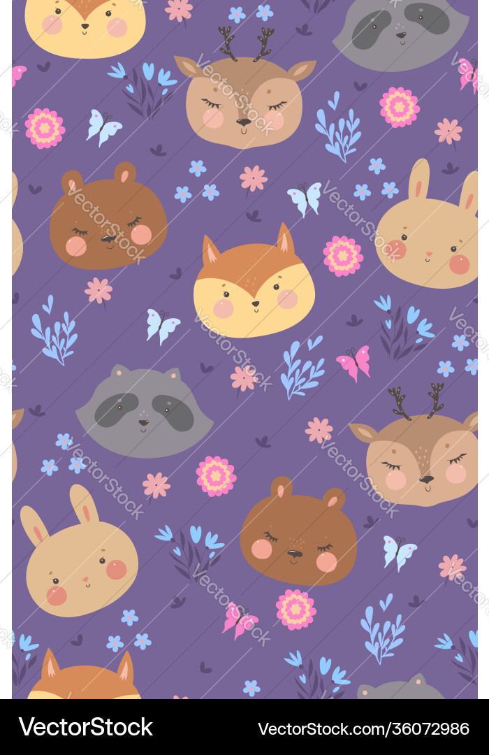 Seamless pattern with forest animals Seamless pattern with forest animals vector image