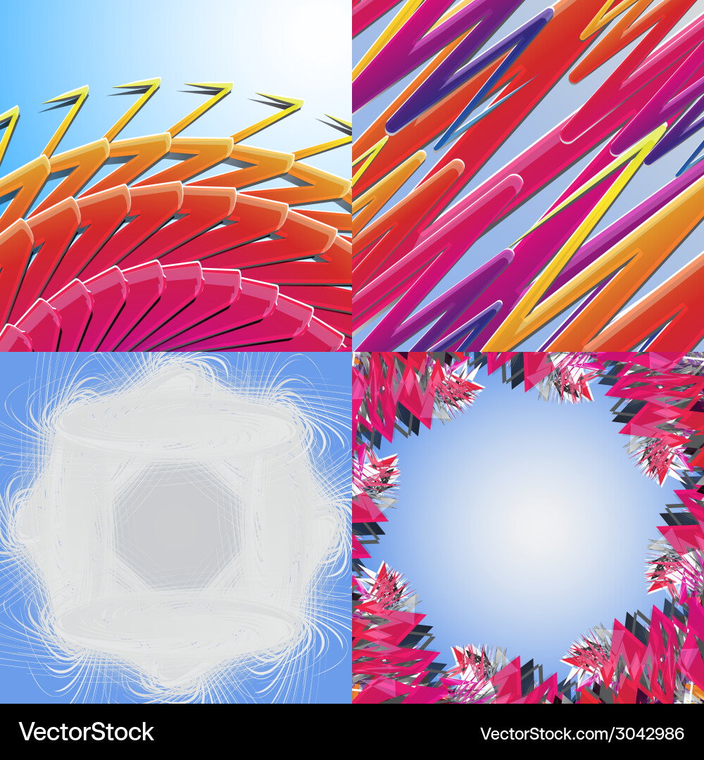 Set of abstract rainbow concept background Vector Image