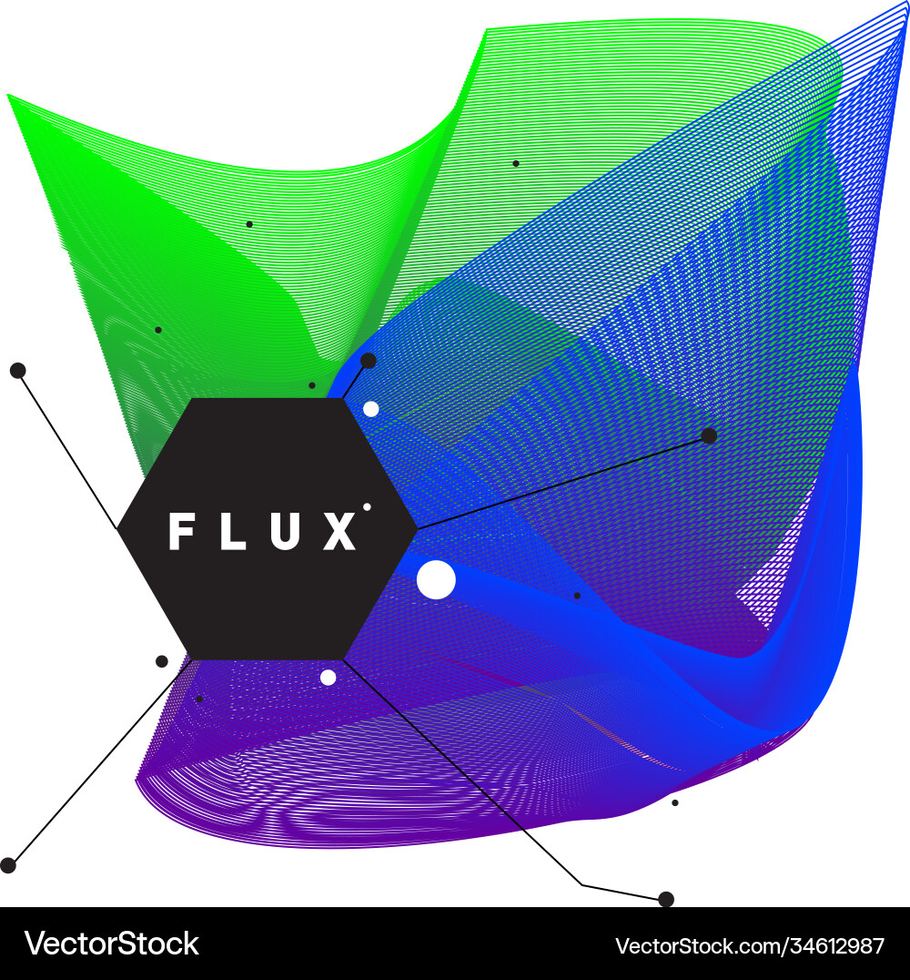 3d colorful wave background dynamic flux effect Vector Image