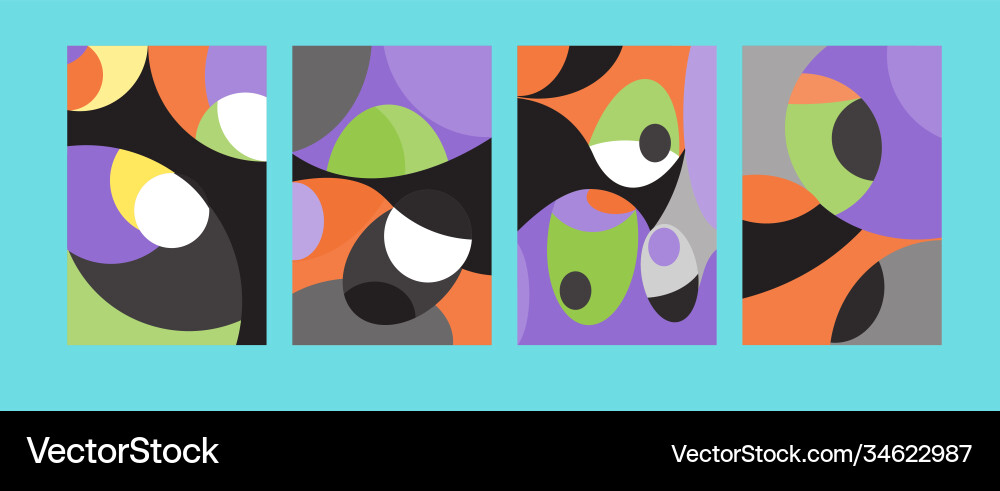 Abstract colorful geometric and curvy pattern Vector Image