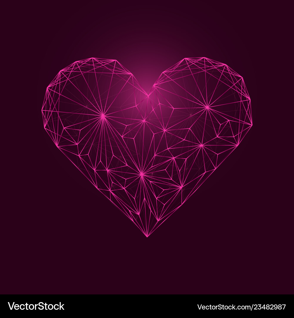 Abstract polygonal heart from points and lines Abstract polygonal heart from points and lines vector image
