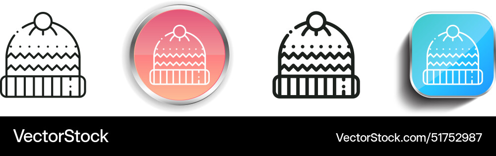 Beanie icon thin linear regular and button style Vector Image