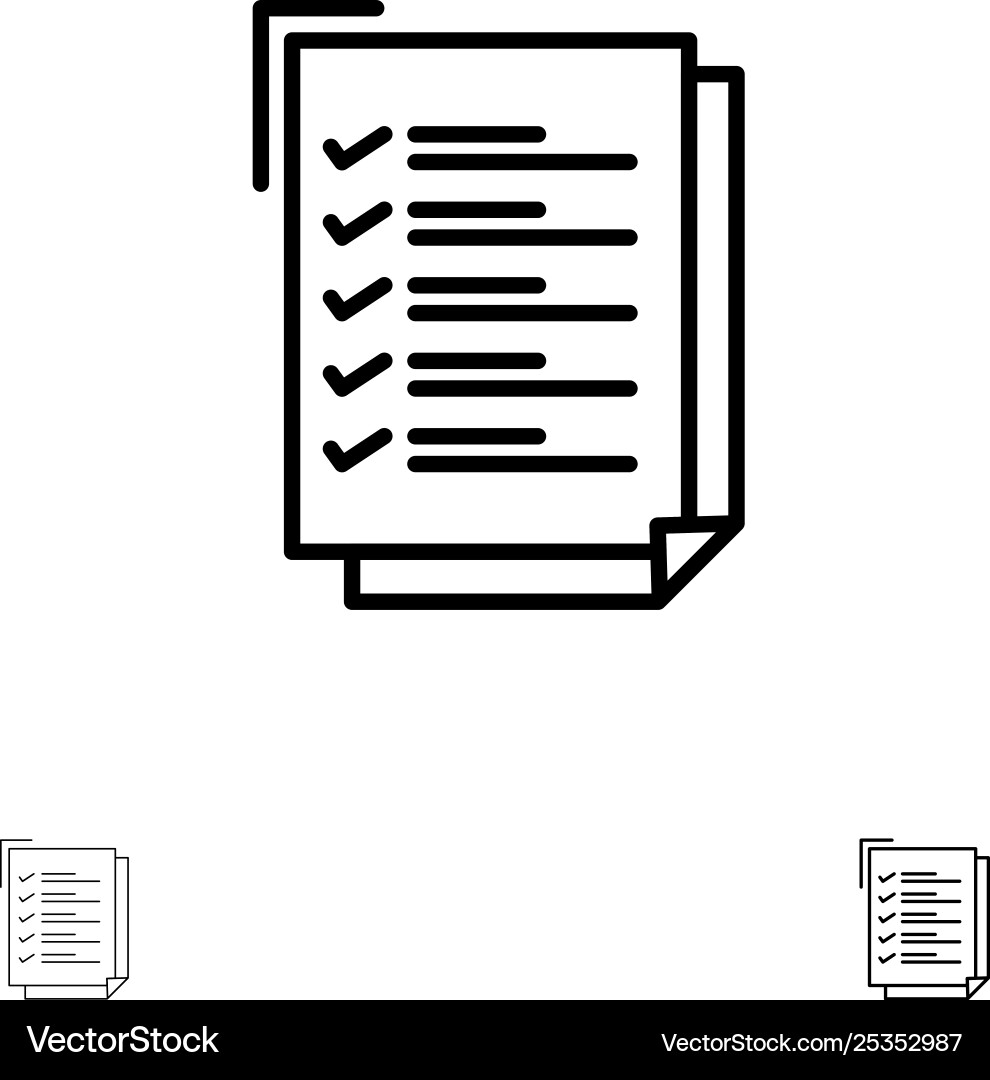 Checklist to do list work task notepad bold vector image