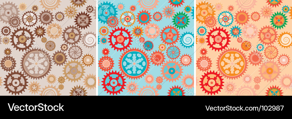 Clockwork Gears Pattern vector image