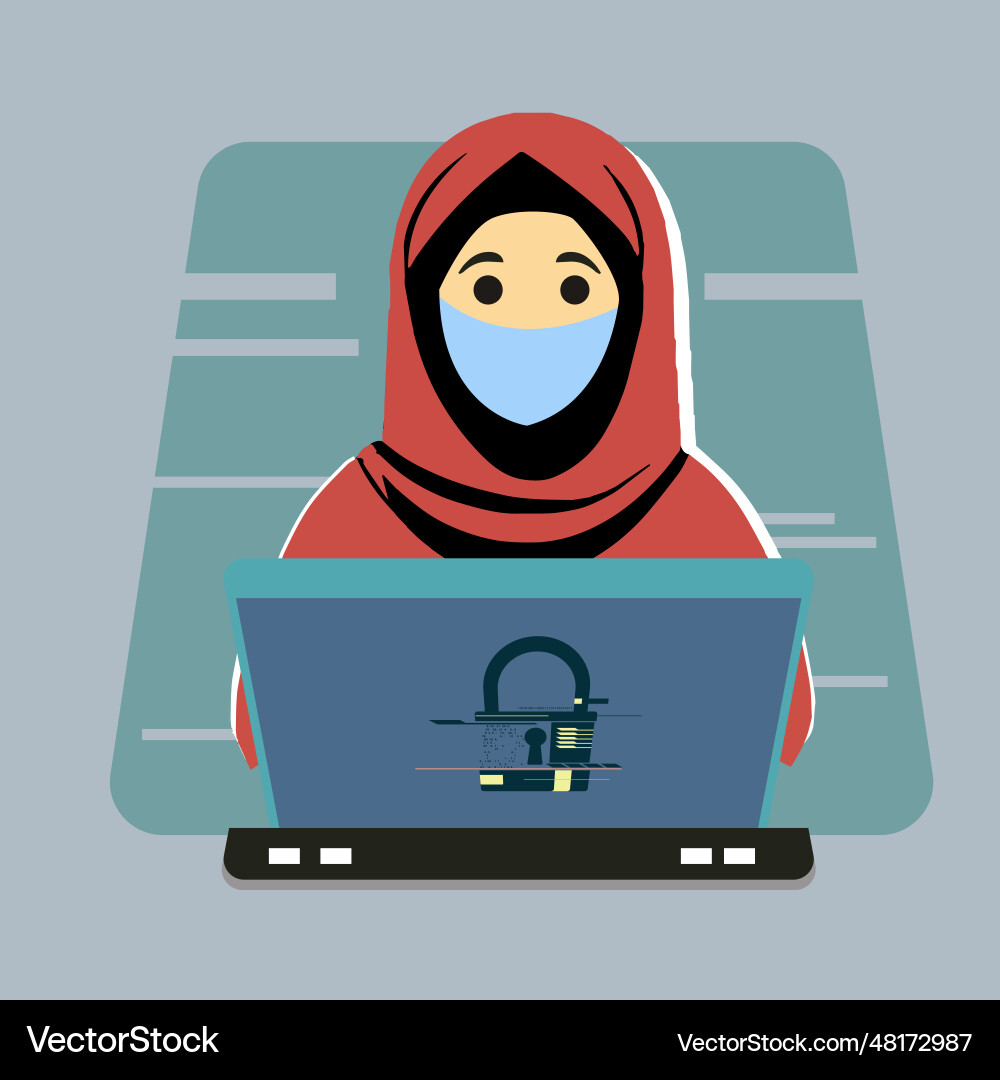 Computer hacker with laptop icon Computer hacker with laptop icon vector image
