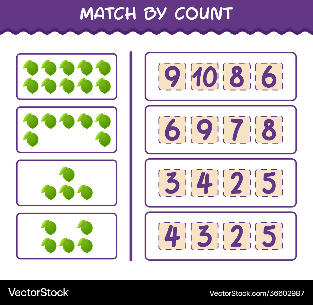 Counting Limes - Match & Learn Vector Image