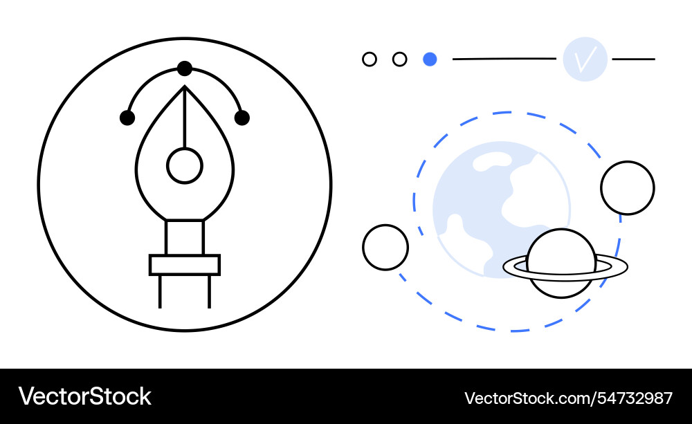 Digital design concepts with pen tool and space Digital design concepts with pen tool and space vector image