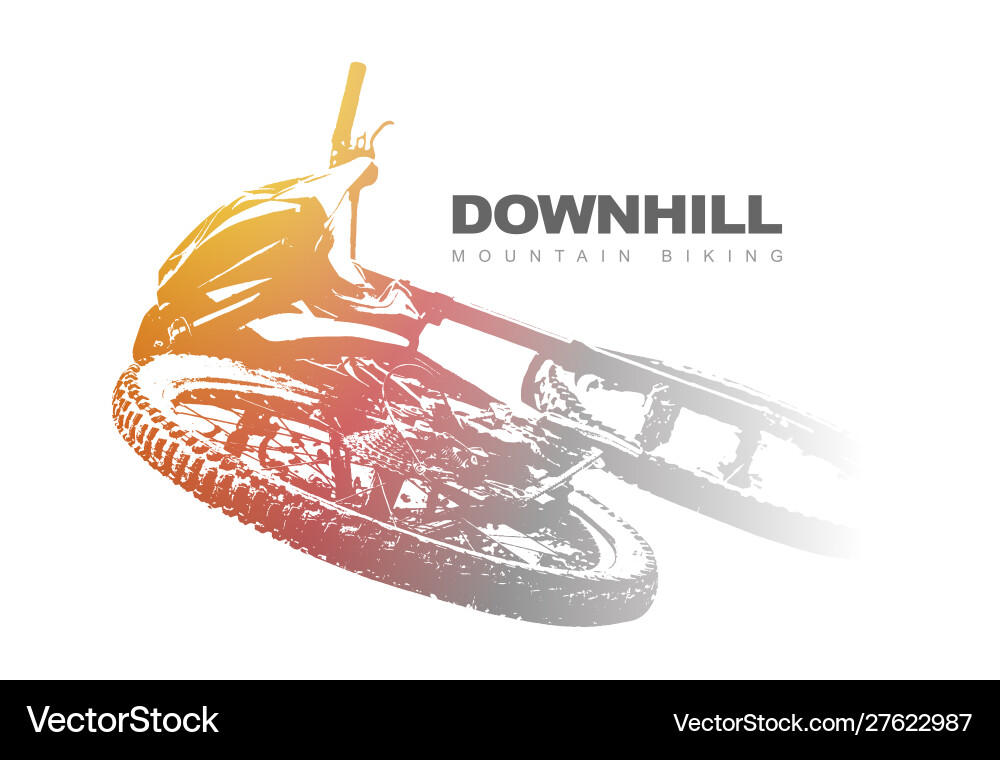 Downhill Mountain Biking Vector Image