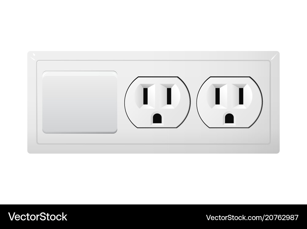 Electrical socket type b with switch receptacle Electrical socket type b with switch receptacle vector image