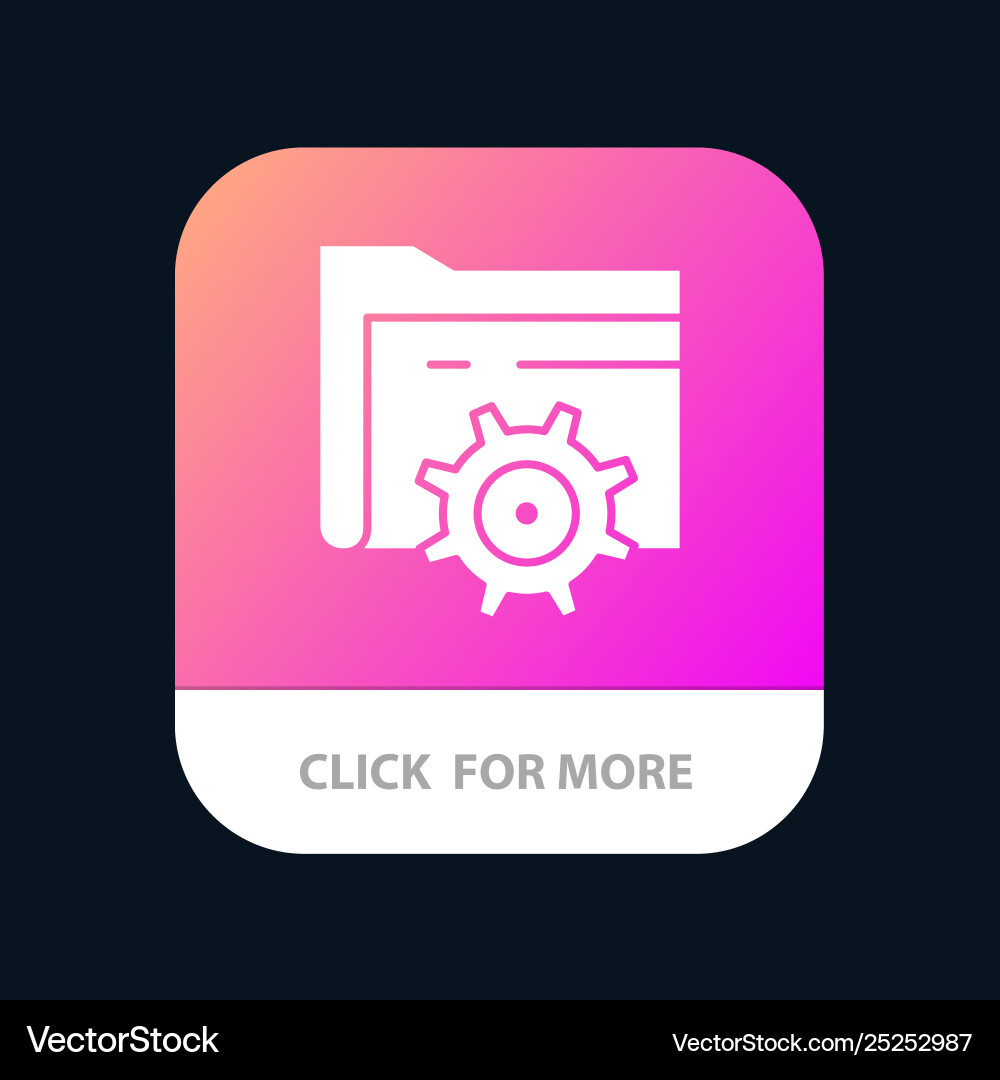 Folder setting gear computing mobile app icon Vector Image