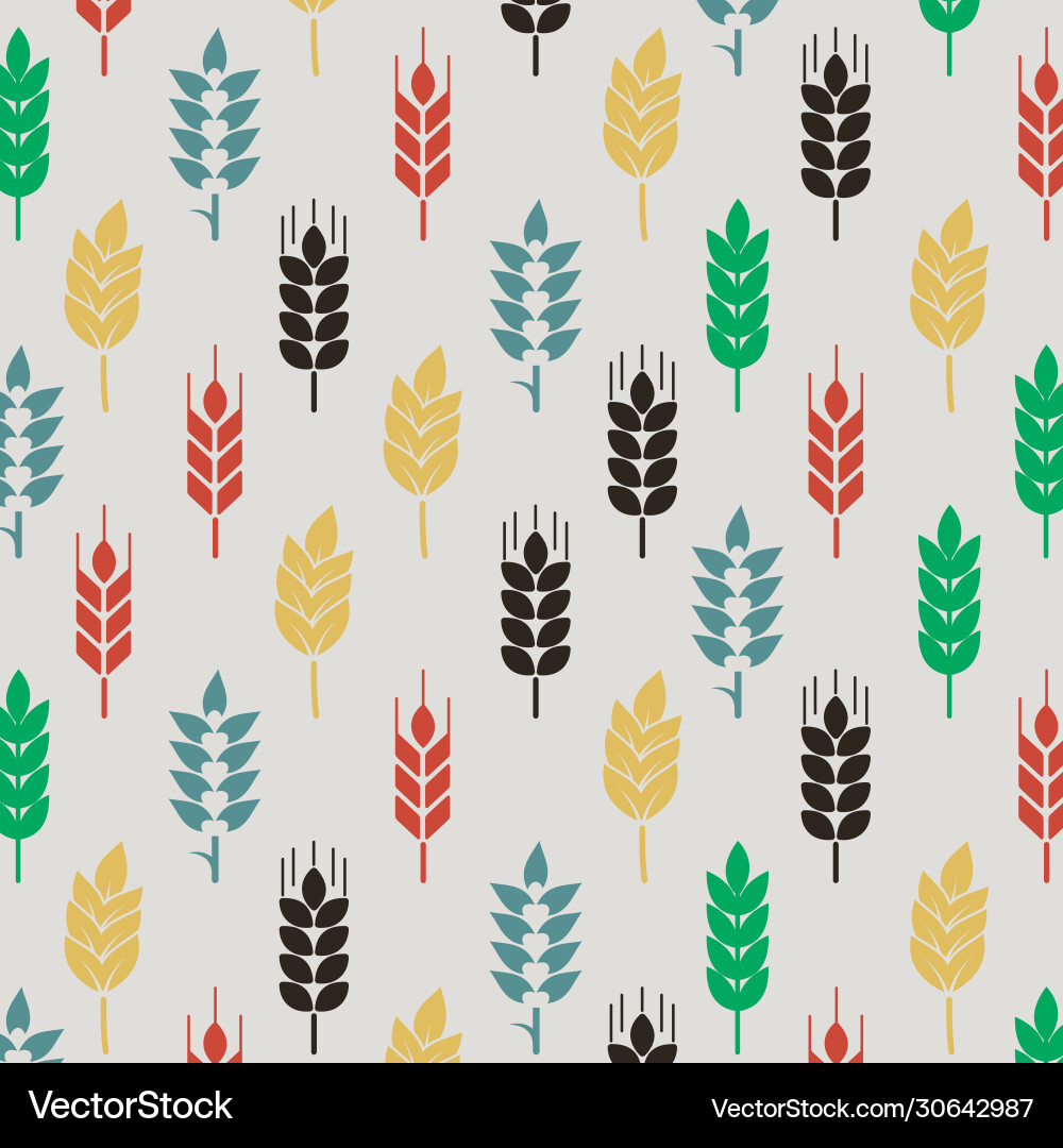 Fullcolor wheat pattern background vector image