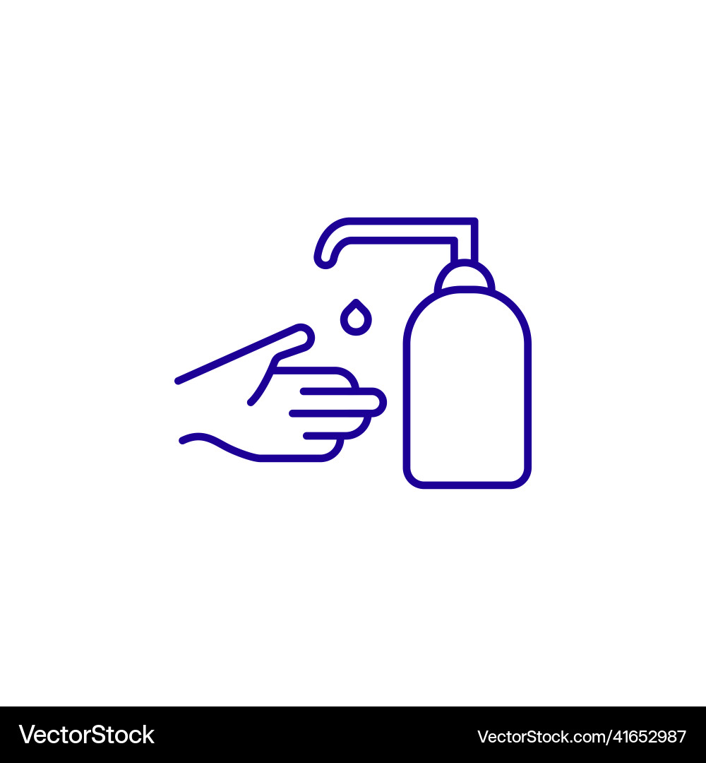 Hand gel disinfect alcohol soap line icon wach Hand gel disinfect alcohol soap line icon wach vector image