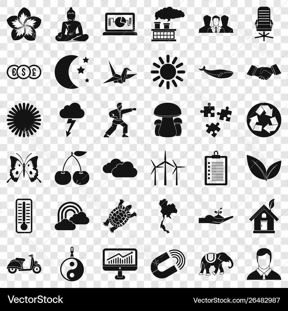 Harmony icons set simple style Vector Image