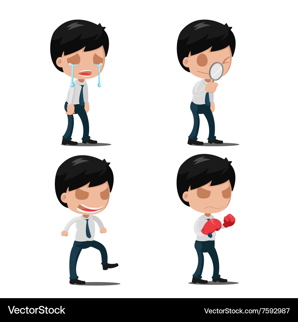 Man worker action emotion set Vector Image