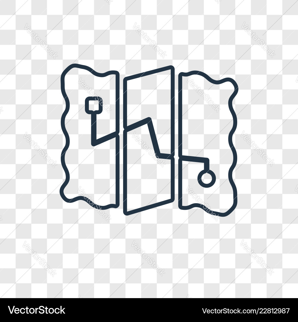 Map concept linear icon isolated on transparent Map concept linear icon isolated on transparent vector image
